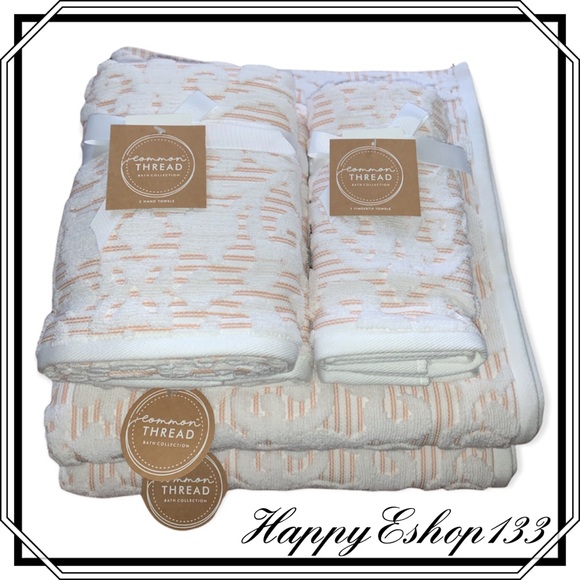 common THREAD 100% Cotton 6-Piece Towel Set Bath Hand Fingertip - Picture 1 of 16